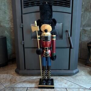 2 Foot Teddy Bear Nutcracker Christmas Holiday Decor Soldier Wood 24" Large 2014